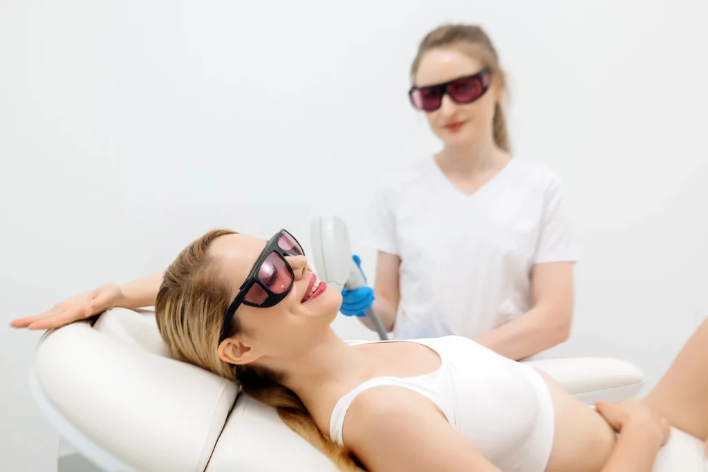 Demonstration of proper technique for Laser Hair Removal Technician Certification training in Tobin Hill