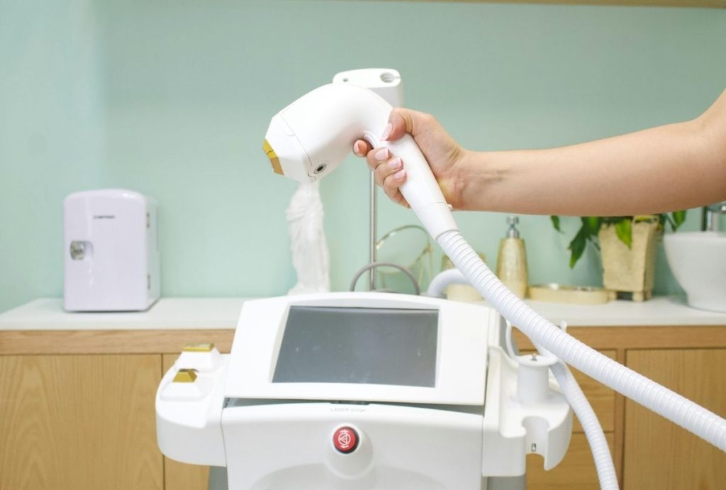 Modern laser hair removal device used in training at a certified laser hair removal school San Antonio clinic